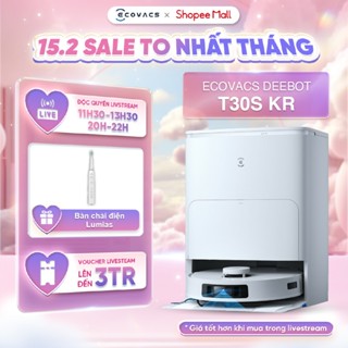 Robot hút bụi lau nhà Ecovacs Deebot T30S KR - Lực hút mạnh mẽ 11.000Pa - pin 6.400mAh - Điều khiển thông minh với Yiko