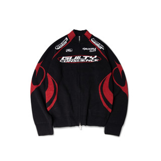  Áo khoác len "GOLDIE GC KNIT JACKET" khóa 2 chiều màu đen 