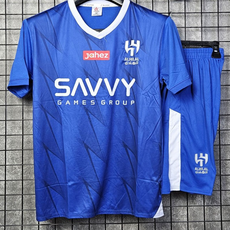Quần Áo Đá Bóng CLB Alhilal Xanh 24 - Áo Thể Thao Thun Lạnh Mát Mẻ