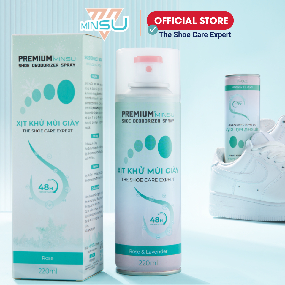 Chai Xịt Khử Mùi Giày Công Nghệ NANO AG+ MINSU Cao Cấp M4855 Loại Bỏ Vi Khuẩn Có Hại Giúp Ngăn Mùi, Mồ Hôi và Thơm Chân