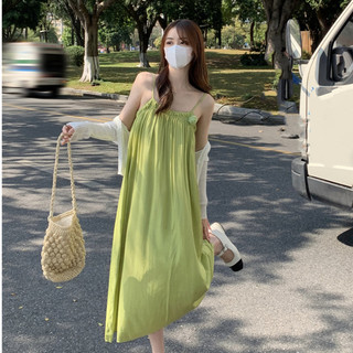 Đầm đi biển maxi 2 dây dáng suông mềm mát chữ A Hàn Quốc 6728