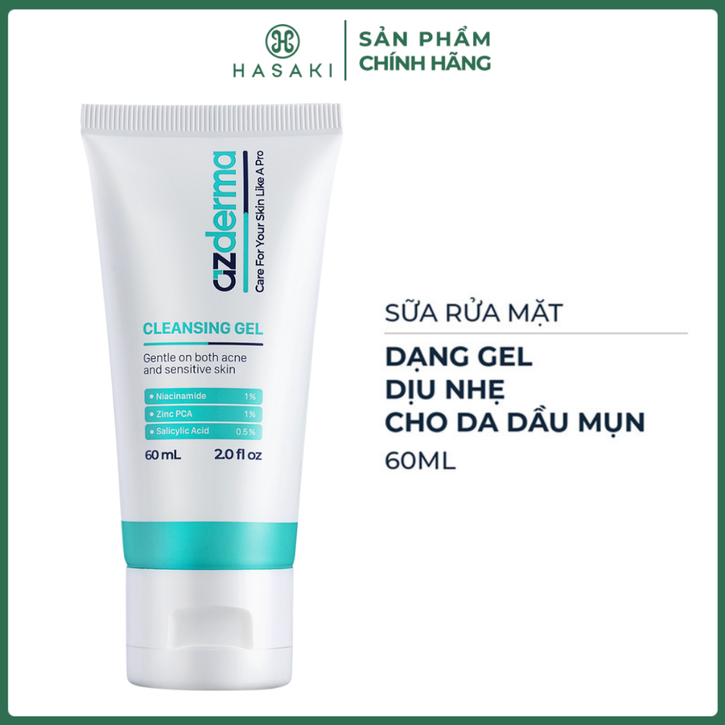 Sữa Rửa Mặt Azderma Dạng Gel Dịu Nhẹ Cho Da Dầu Mụn 60ml Hasaki Sản Phẩm Chính Hãng
