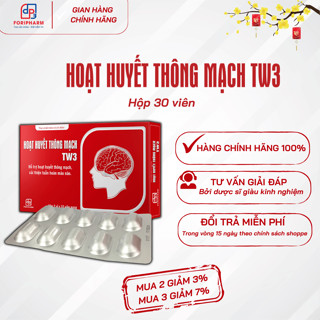 Hoạt Huyết Thông Mạch TW3- Viên uống hỗ trợ hoạt huyết thông mạch, cải thiện tuần hoàn máu não- Hộp 30 viên