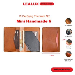  Ví Da Đựng Thẻ Nam Nữ May Thủ Công LEALUX Mini Handmade 6 
