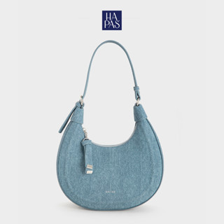 Túi Xách Hobo Dập Nổi Line Embossed Jeans Size 23 HAPAS