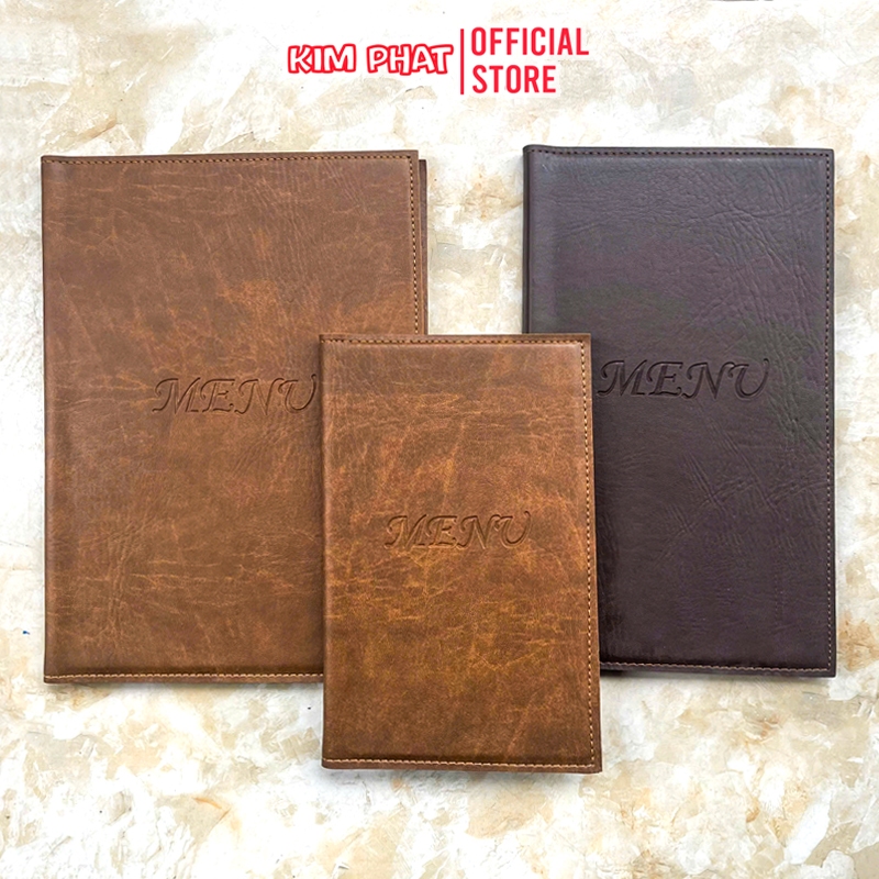 Sổ Menu Da Cao Cấp A4/A5 - Gáy Lò Xo - 10 lá - Kẹp Bill Tính Tiền Minh Châu