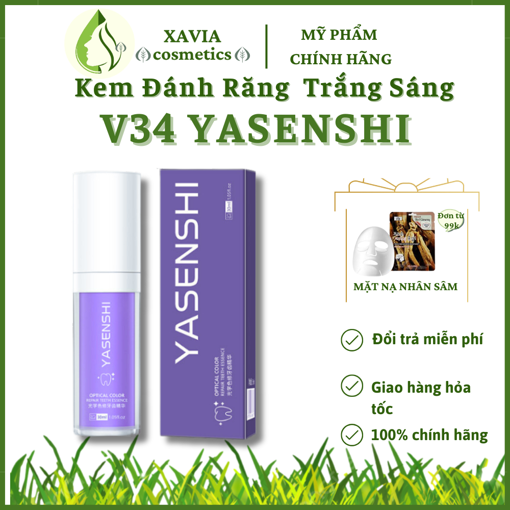 Kem đánh răng V34 YASENSHI - V34 YASENSHI loại bỏ cao răng, giảm ố vàng, trắng sáng, giảm tình trạng hôi miệng