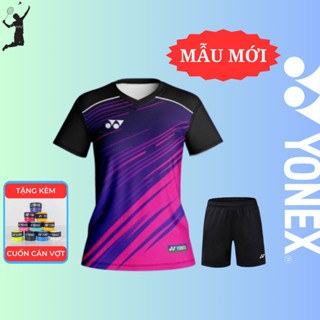  Quần áo cầu lông nữ Bộ quần áo cầu lông áo cầu lông yonex mẫu mới vải thoáng khí in sắc nét. 