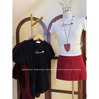  ÁO THUN NỮ THÊU CHỮ EMYEUOI FORM NHỎ ÔM GỌN 