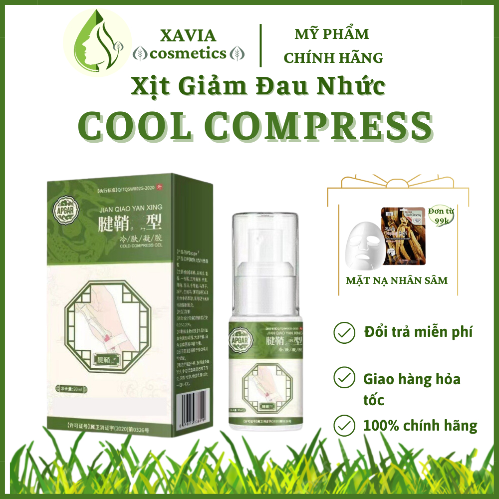 Xịt giảm đau nhức COOL COMPRESS - Gel lạnh COOL COMPRESS hỡ trợ giảm đau xương khớp, thoái hóa, bong gân, căng cơ,gout