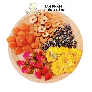 Trà dưỡng nhan quý phi mix long nhãn, táo đỏ, kỷ tử, hoa hồng, hoa cúc Satoso gói 10g