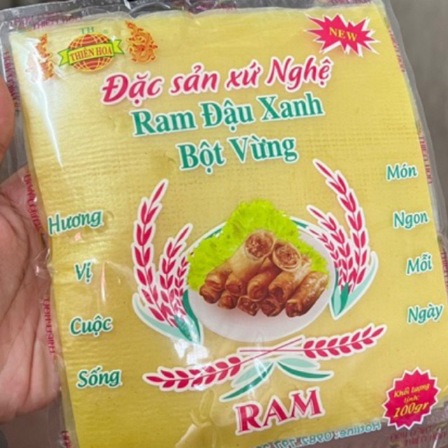 Combo 10 tập vỏ ram Hà Tĩnh. Bánh ram Hà Tĩnh Nghệ An làm bánh đa nem, cuốn chả giò không cbq