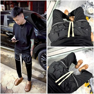 Quần Jogger DSQ QN1023 Họa Tiết Mix Túi Hộp Bản Dây To Chất Liệu Umi Thời Trang Nam Cao Cấp