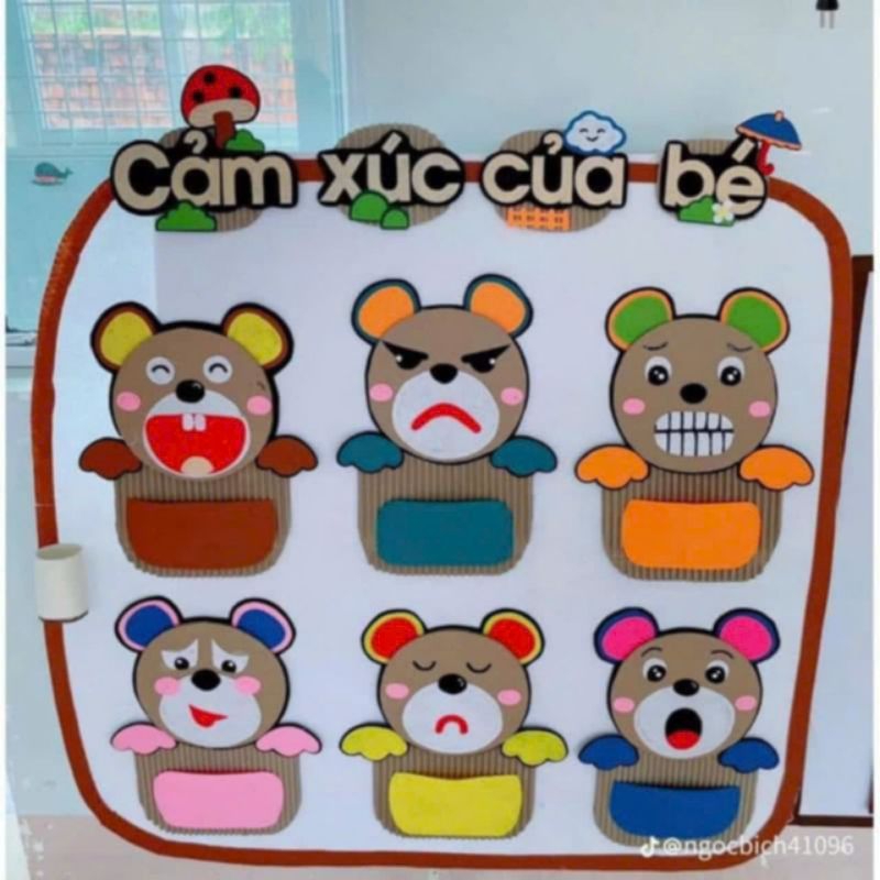 bảng cảm xúc của bé trang trí mầm non