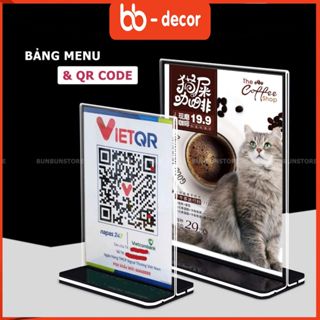 Kệ Menu Mica A4, A5, A6, Bảng Mica Để Bàn, Menu mica để bàn