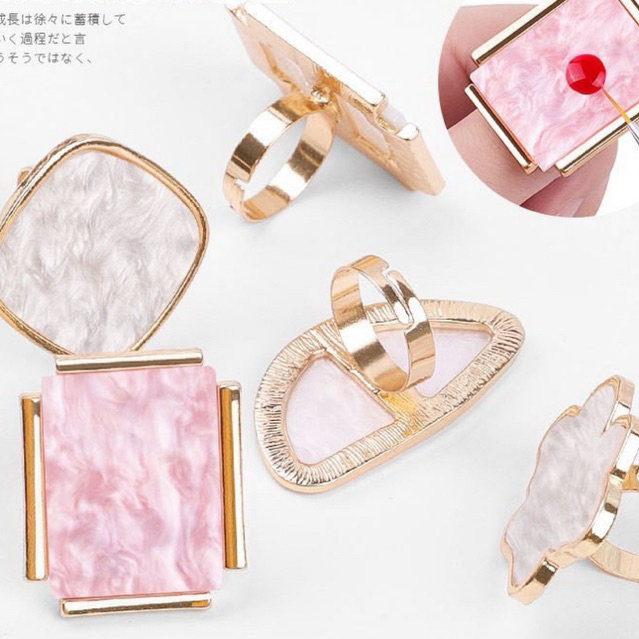 Nhẫn đá thạch pha màu nail