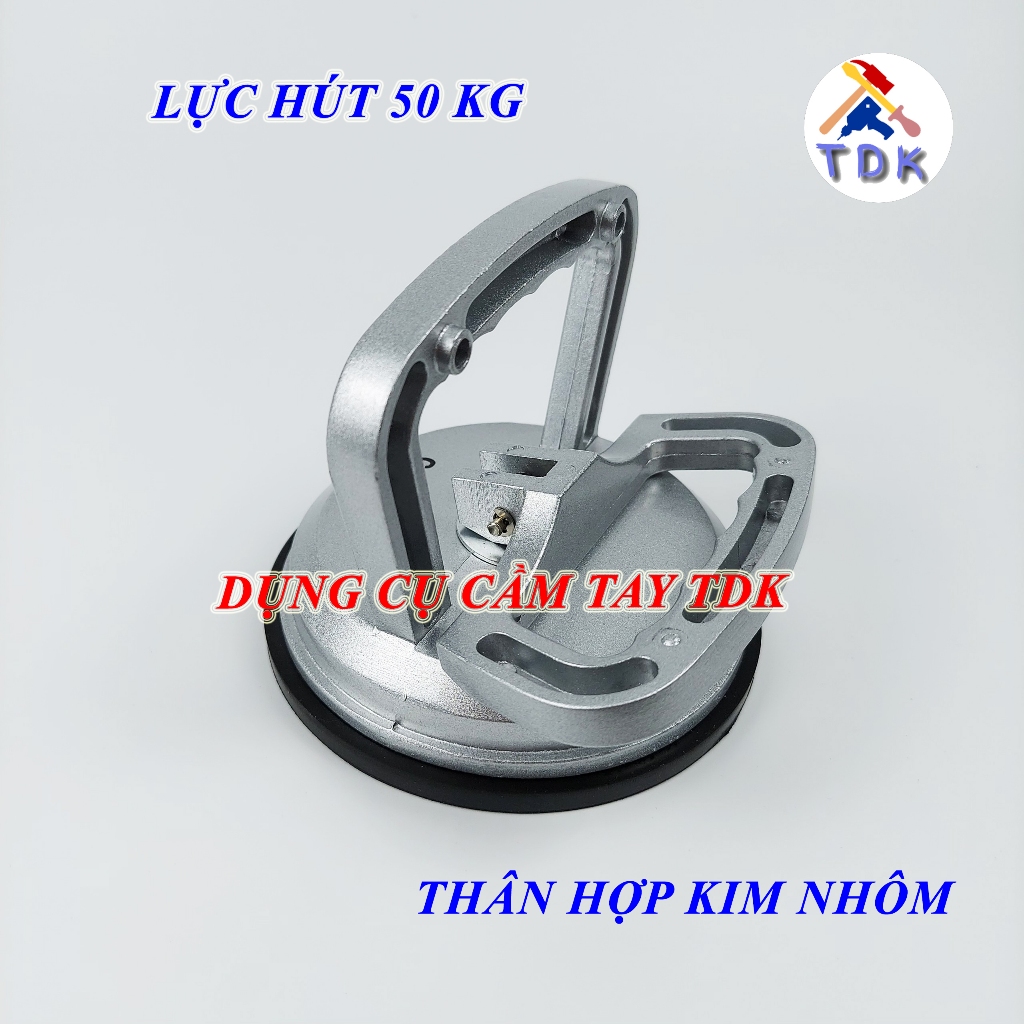 Tay hít kính, hút gạch 1 chấu C-Mart L0072-1 thân hợp kim nhôm (Lực hút 50kg)