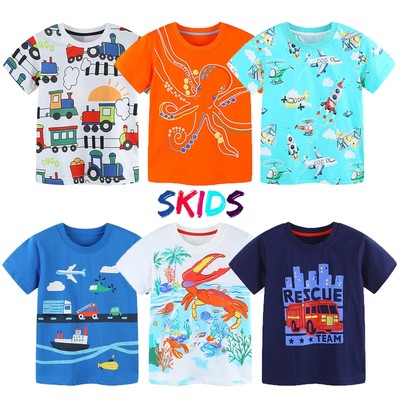 Áo thun bé trai cộc tay SKIDS áo phông cho bé ngắn tay cho trẻ em 2 đến 8 tuổi