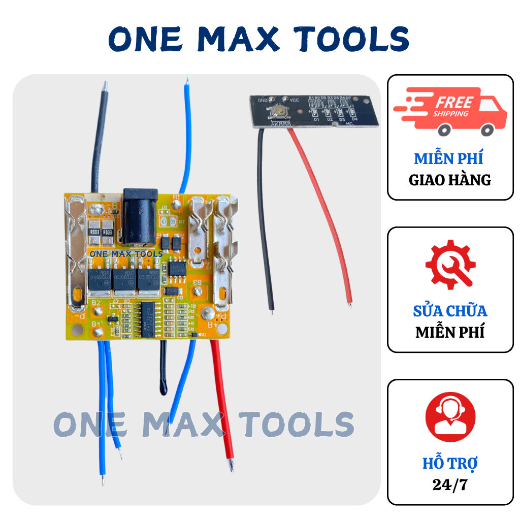 Mạch pin 5s 21v, mạch pin 21v mạch sạc và xả bảo vệ pin, chân pin phổ thông, có đèn báo pin, đầy pin