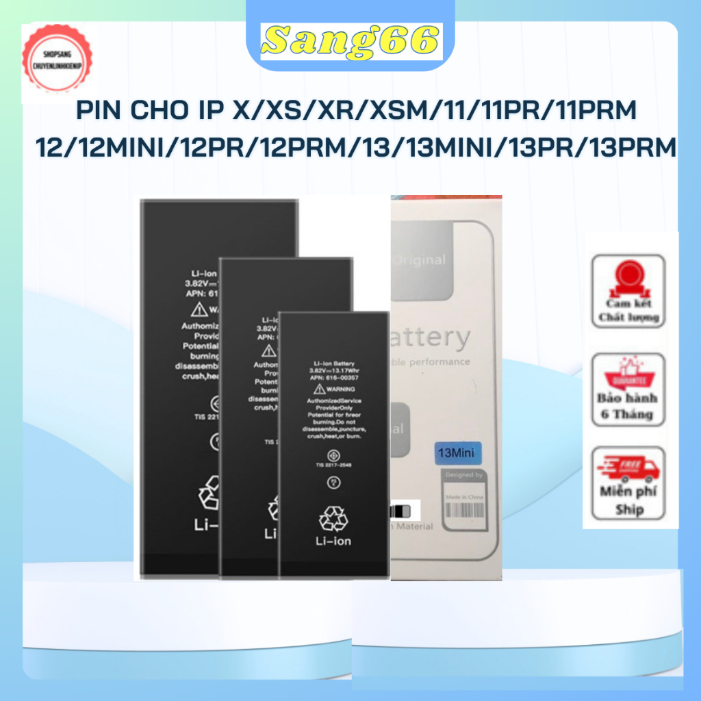 Pin EU Thay Thế Cho iP 5 Đến 14 Series, Dung Lượng Cao, Sạc Bền, An Toàn, Bảo Hành 6 Tháng