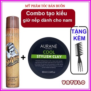 Combo gôm xịt tóc + sáp vuốt tóc giữ nếp