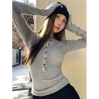 𝐋𝐚𝐜𝐲 𝐭𝐨𝐩 - ÁO TAY DÀI ÔM BODY BASIC CỔ TRÒN CÚC MỞ TÔN DÁNG