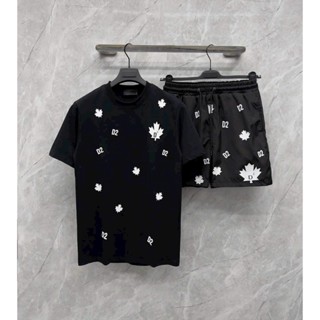  Bộ Quần Áo Nam mùa hè DSQ Lá Phong bộ quần áo nam cổ tròn tay ngắn size M-L-XL-XXL chất thun lạnh co dãn 