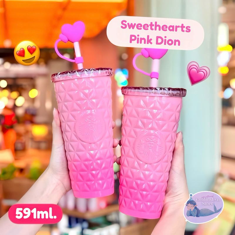 [Limited] STARBUCKS VALENTINES LY GIỮ NHIỆT DION GRADIENT PINK DIAMOND COLD CUP 591ML