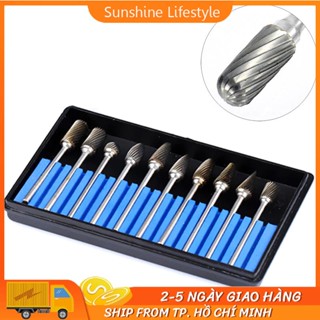 10 Cái Đầu Mài Thép Vonfram Bộ Mũi Khoan Cacbua, Dụng Cụ Khắc Gỗ Dụng Cụ Quay Bộ Mũi Khoan Mini