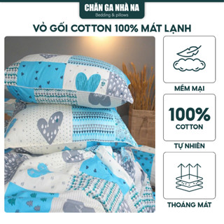 Vỏ Gối Cotton 100% Mát Lạnh, Áo Gối Nằm Size 50x70, Áo Gối Nằm Size 40x60, Áo Gối Ôm 1m Vải Cotton Cao Cấp
