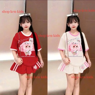 (COMBO 2 BỘ 2 MÀU) sét chân váy + áo mẫu VÁY BABY THREE 2 SỌC dành cho bé gái từ 13-44kg chất liệu cotton - với 4 màu.