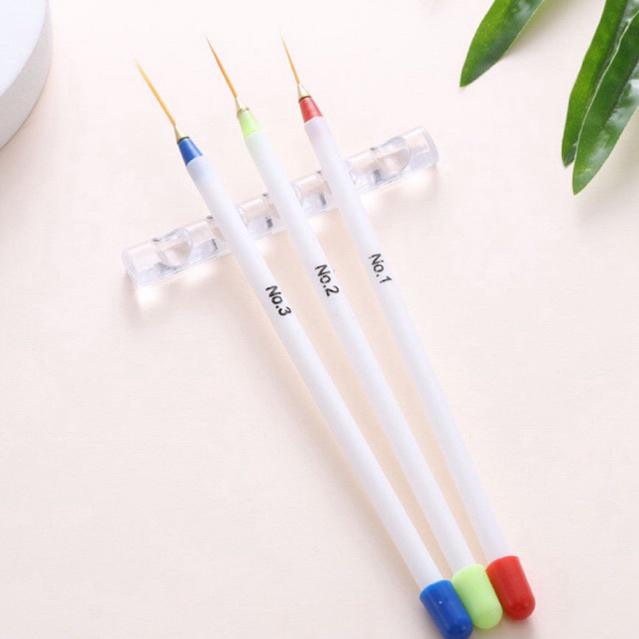bộ 3 cọ râu dài vẽ móng nail