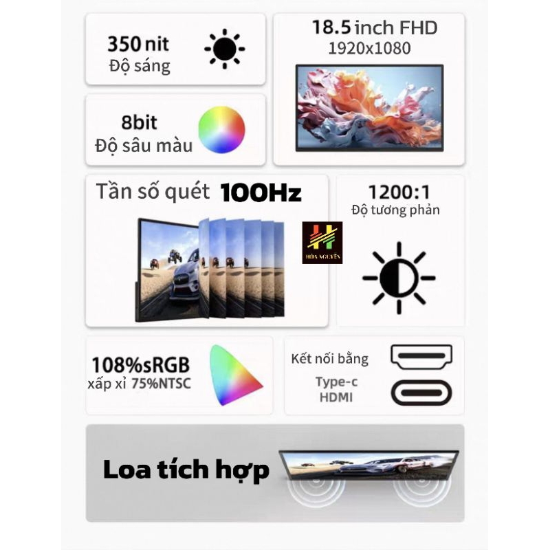 Màn di động BOE hợp kim CNC nguyên khối 18.5inch FHD 100Hz | BigBuy360 - bigbuy360.vn