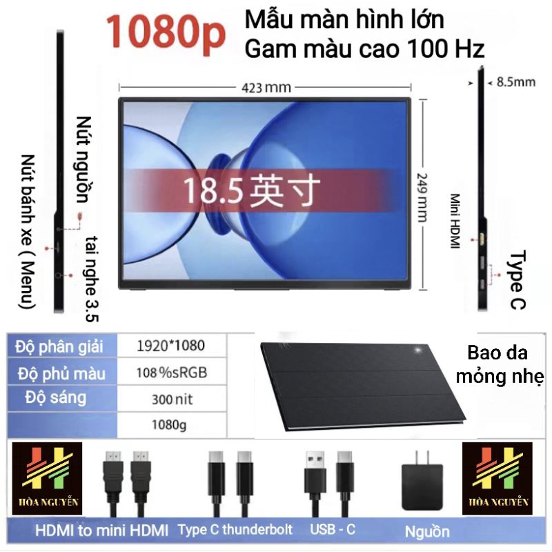 Màn di động BOE hợp kim CNC nguyên khối 18.5inch FHD 100Hz | BigBuy360 - bigbuy360.vn