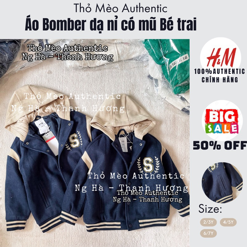 [SinSay Auth] Áo Bomber dạ nỉ 2 lớp Bé trai từ 2y đến 10y