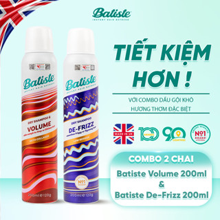  Combo 2 Chai Dầu Gội Khô Chuyên Biệt Batiste Dry Shampoo 200ml Số 1 UK - Dành Cho Tóc Hư Tổn Khô Xơ 