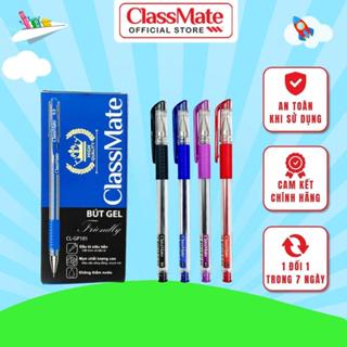 Hộp 12 Chiếc Bút Gel CLASSMATE Ngòi 0.5mm, 4 Màu, Mực đều Nét trơn, Dành Cho Học Sinh CL-GP101