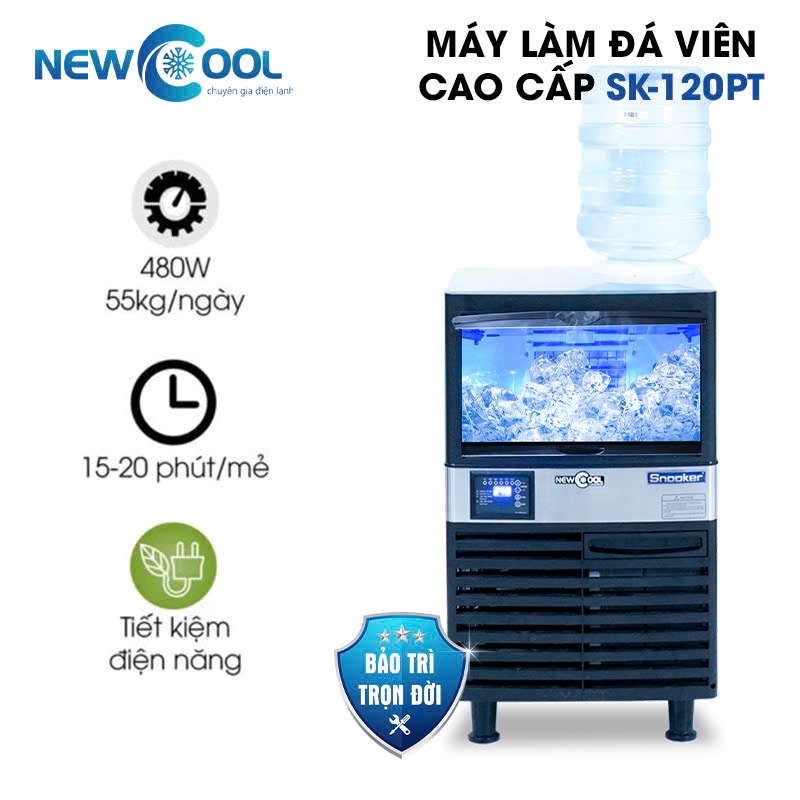 Máy làm đá viên cao cấp SK-120PT NEWCOOL - Bảo hành chính hãng 24 tháng
