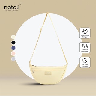 Túi đeo chéo nữ hình bán nguyệt NATOLI túi bánh bao chần bông vải canvas chống nước tốt-Soft Touch Crossbag T26