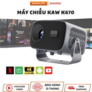 Máy Chiếu Mini Cao Cấp 4K K670 Plus Full HD, độ sáng cao, kết nối wifi, bluetooth, nhỏ gọn, Bảo hành 12 tháng