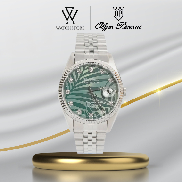 Đồng Hồ Cơ Nam Olym Pianus OP89322AGS-XL-C Mặt Xanh Lá Kính Sapphire 36 và 40mm Chống Nước Dạ Quang 