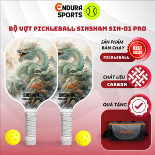 Bộ 2 Vợt Pickleball Sinsham SIN-01 sợi thủy tính siêu nhẹ bền đẹp chịu lực tốt TẶNG KÈM TÚI VÀ BÓNG