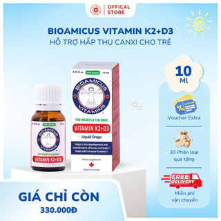 Bioamicus Vitamin D3K2 Mk7.Giúp Bé Hấp Thu Canxi Tối Đa
