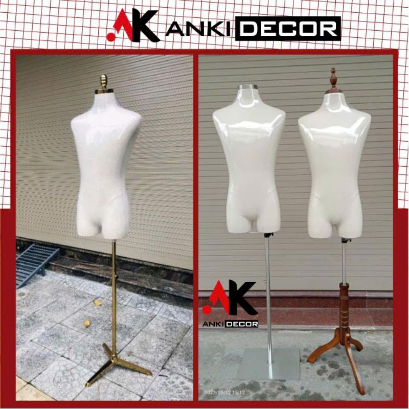Manocanh nam nửa người không tay, canh nam không tay nửa người, canh cốt nam nửa người bọc vải Anki 