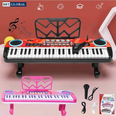 Đàn organ điện tử cho bé 49 phím có mic, sạc, giá đỡ, chân cao BBT Global 4901A