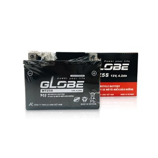 Bình Ắc Quy Khô WTZ5S 12V,4.2Ah hiệu GLOBE Cho Xe WAVE RS100/ WAVE RS 110/ EXCITER 135/ AIRBLADE 110