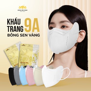 Khẩu Trang 9A Bông Sen Vàng, 5 Lớp, Kháng Khuẩn, Chống Nắng Toàn Diện.