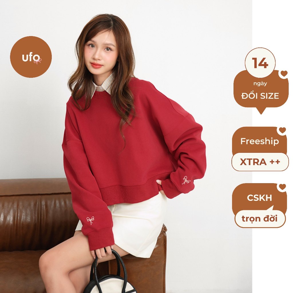 Áo nỉ ép form lửng freesize Lacci Cropped Sweater - ufo.thebasic