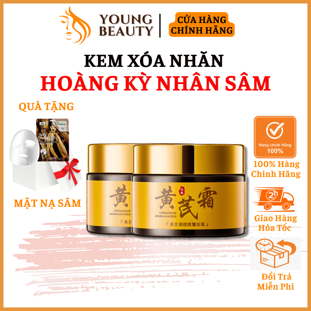 Kem xóa nhăn hoàng kỳ nhân sâm Huangqi - Kem xóa nhăn chống chảy xệ, bổ sung Collagen lấy lại độ đàn hồi cho da hộp 50g