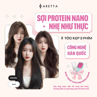 Tóc Giả Kẹp 3 Mảnh ARETTA Dáng Xoăn Sóng Nước, Dáng Thẳng, Dáng Xoăn Sóng Lơi 45cm, 55 cm, Tóc Giả Kẹp Phím Cao Cấp.